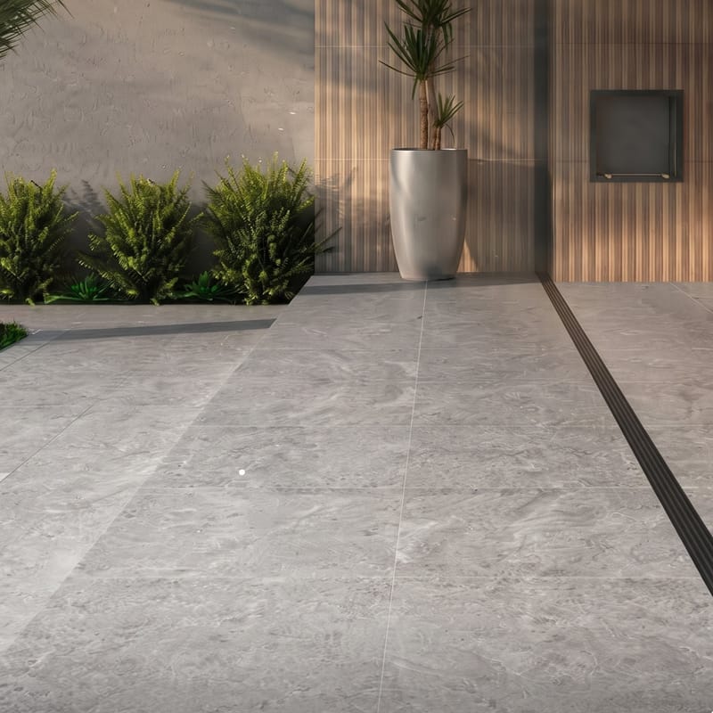 Área externa com porcelanato